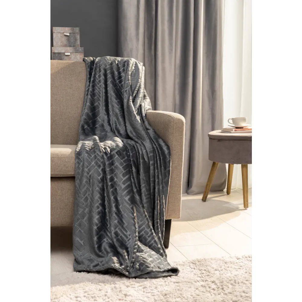 Плед Ardenza Arce 180х200 см фланель цвет темно-серый STLM-2200572 - Вид №4
