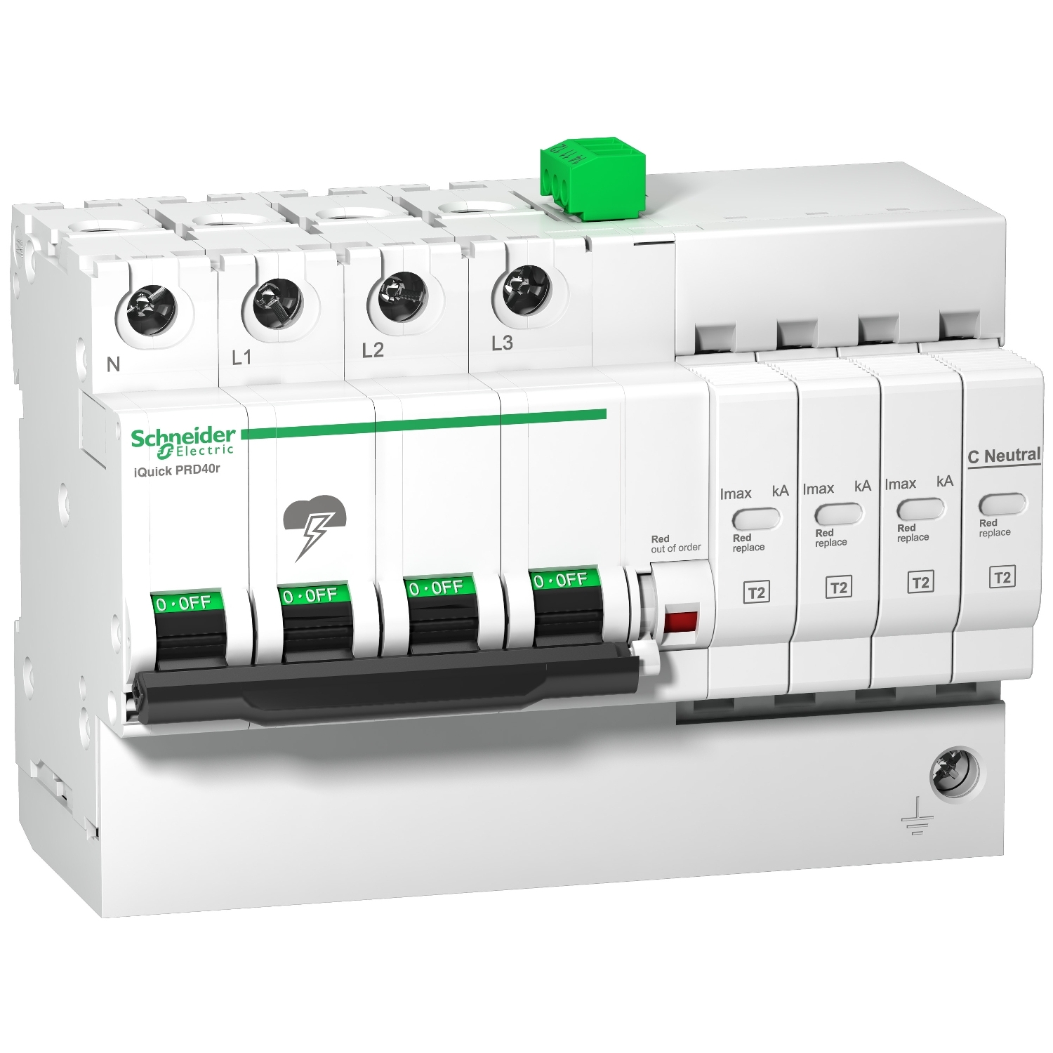 A9L16300 УЗИП СО ВСТРОЕННОЙ ЗАЩИТОЙ IQUICK IQUICK PRD 3П+Н 8кА С КАРТРИДЖАМИ Schneider Electric 