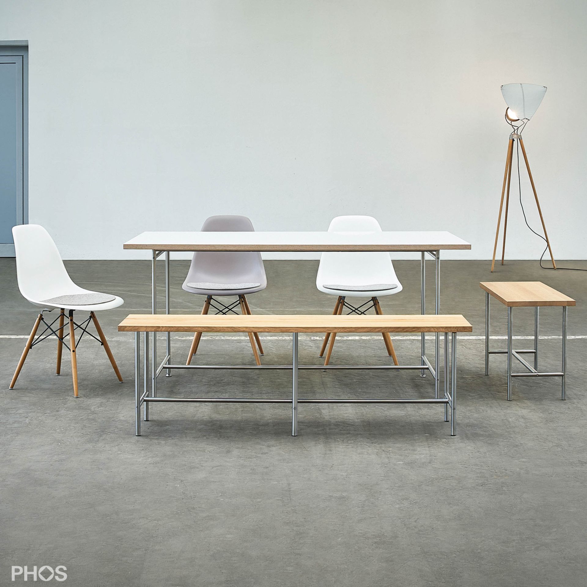 KATI-E1-160x80-MW Стол Карлсруэ - обеденный стол - белый - 160 х 80 х 75 см. PHOS  - Вид №6