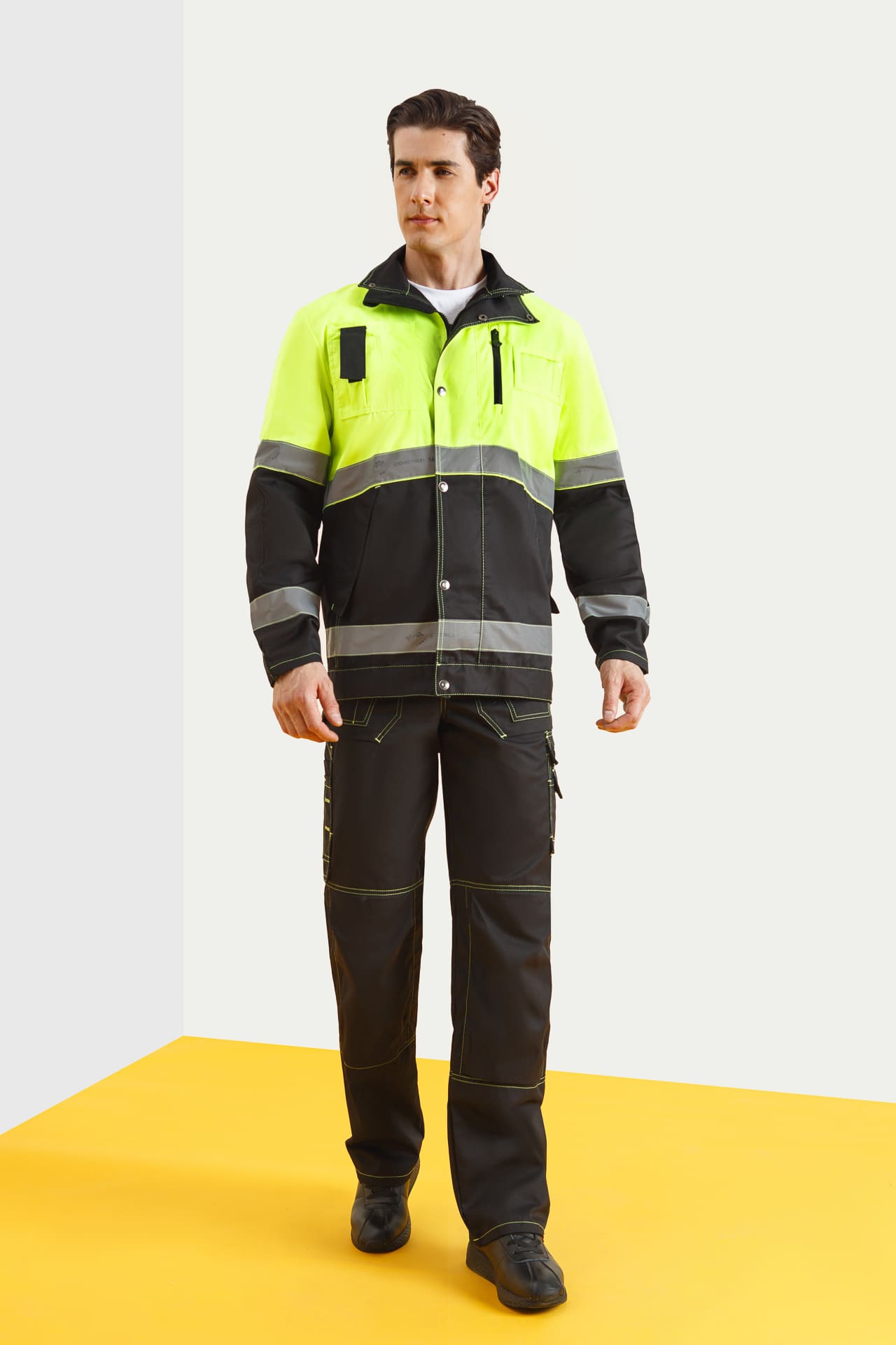 69774 Костюм "Премиум" летний черный с лимонным  Летняя спецодежда размер 60-62/182-188  - Вид №7