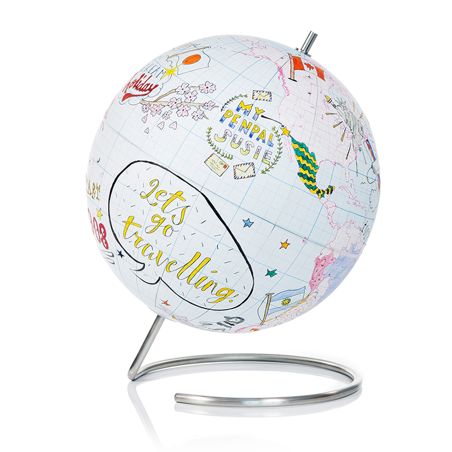 Глобус для разукрашивания Journal малый SUCK UK SKGLOBEGRID2 - Вид №1