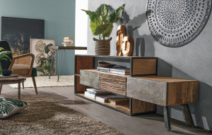 Шкаф для телевизора из манго с ящиками