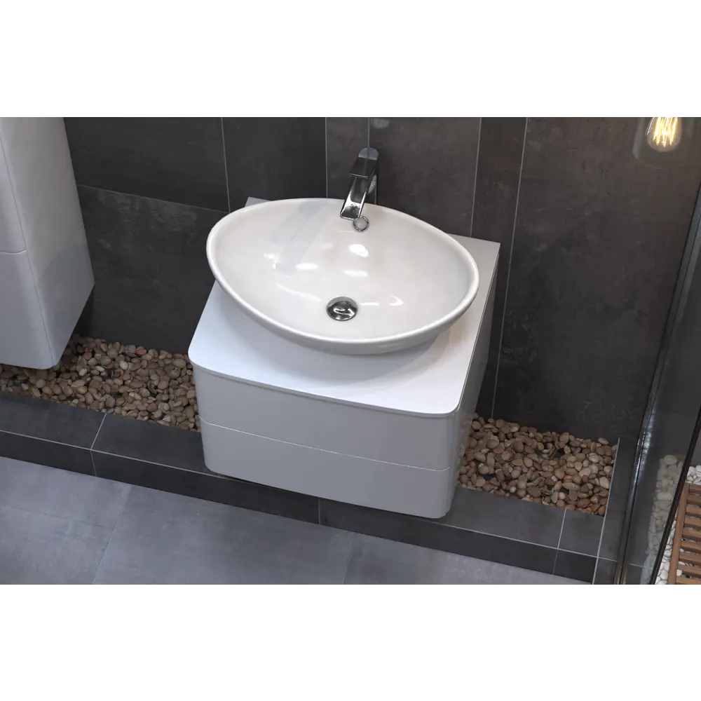 Тумба под раковину подвесная Vigo Cosmo 60 см цвет белый STLM-2019642 - Вид №6