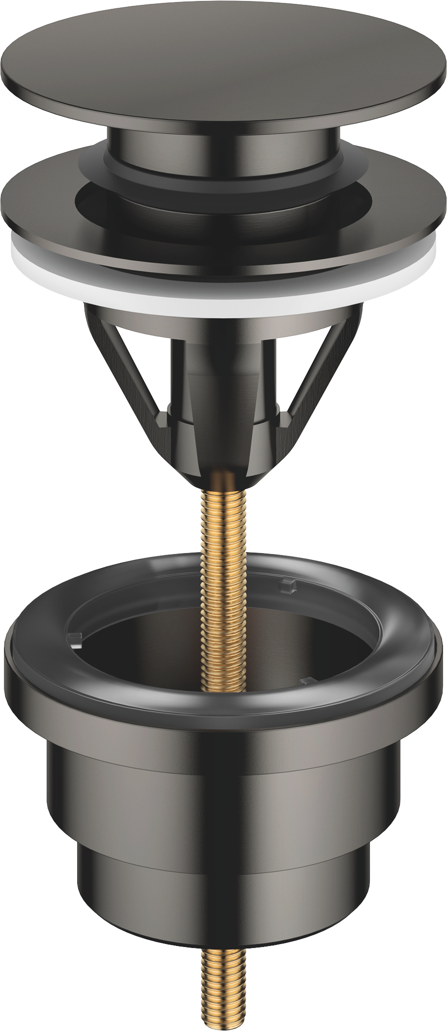 Слив для раковины с кнопкой-застежкой 1 1/4" - Матовая темная платина