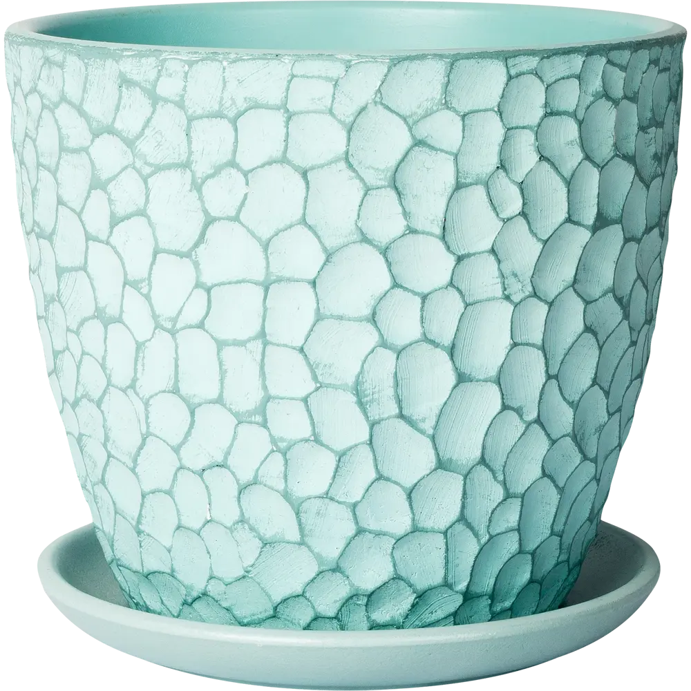 Горшок Santreyd «Манго» бирюзовый бетонный с поддоном 82113272 STLM-0019380