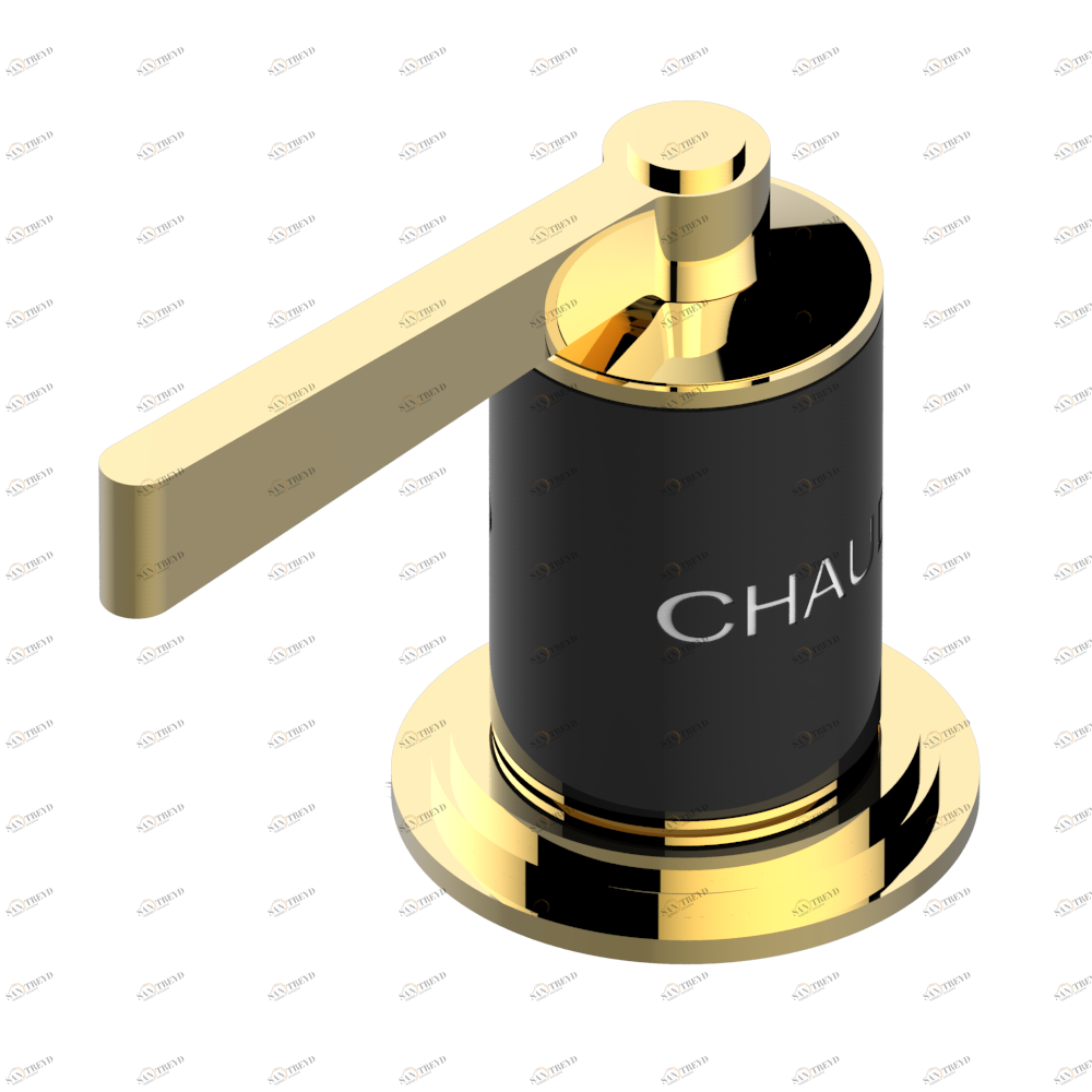 G2M-36/H Вентиль 3/4" набортный для горячей воды Thg-paris Faubourg - чёрный фарфор - с рукоятками Покрытие PVD золотистый цвет G2M 36/H CAT.F