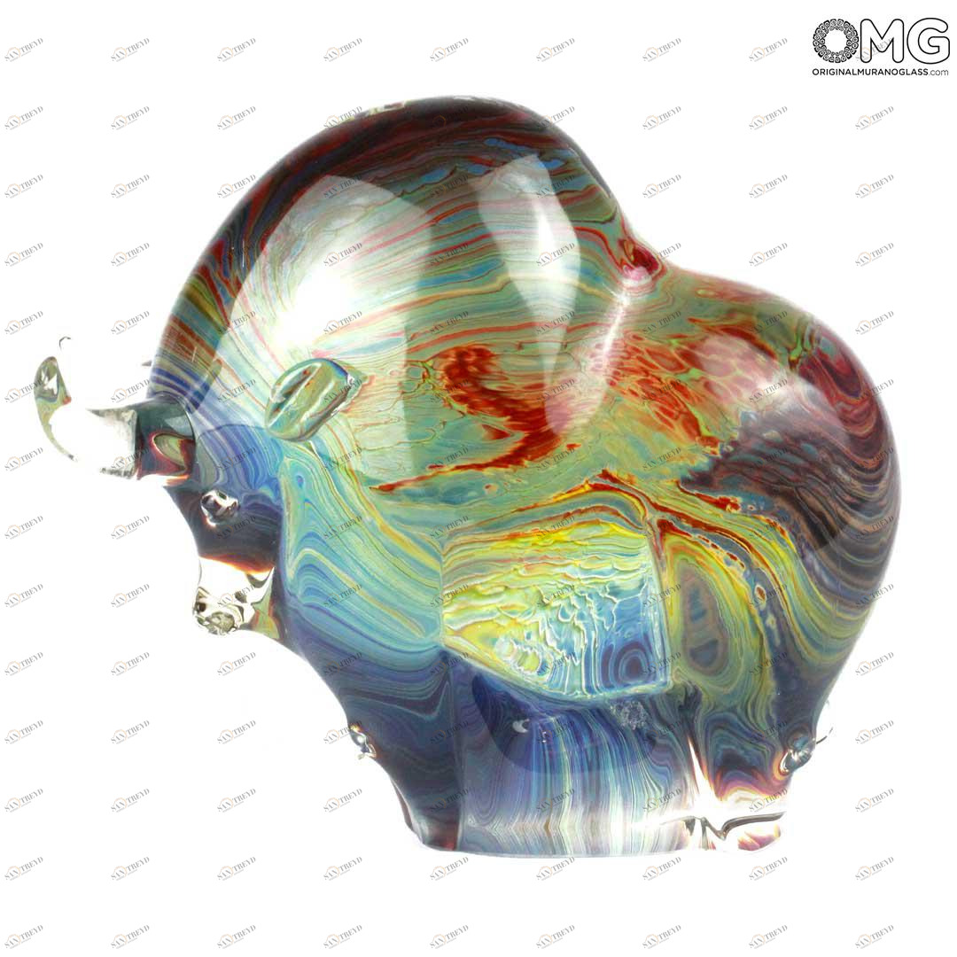 1569 ORIGINALMURANOGLASS Скульптура Бык-мечтатель - автор Andrea Tagliapietra - муранское стекло 26 см 