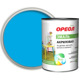 Эмаль акриловая Ореол глянцевая цвет голубой 0.9 кг
