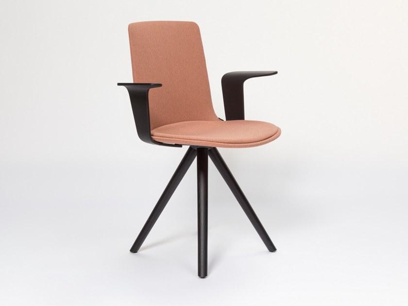 ENEA Стул на козелке из ткани с подлокотниками Lottus wood sun-id-1352028 - Вид №1