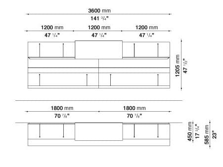 Оборудованная стена с ТВ-стойкой B&B Italia PAB ARCH-00029458 - Вид №37
