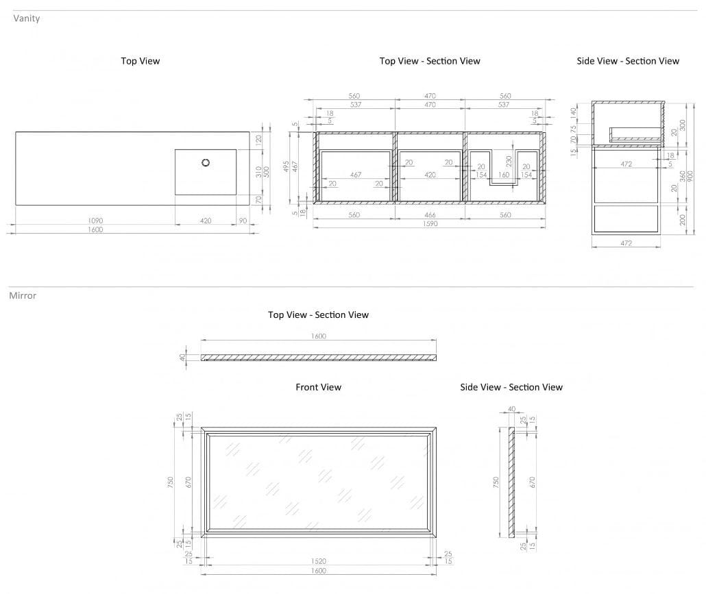 Деревянный напольный умывальник с зеркалом LUSSO Audemar ARCH-00087298 - Вид №15