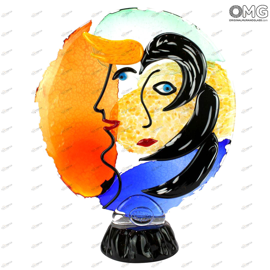 4732 ORIGINALMURANOGLASS Скульптура Голова Женщины - Pop Art - Original Murano Glass OMG 35 см 