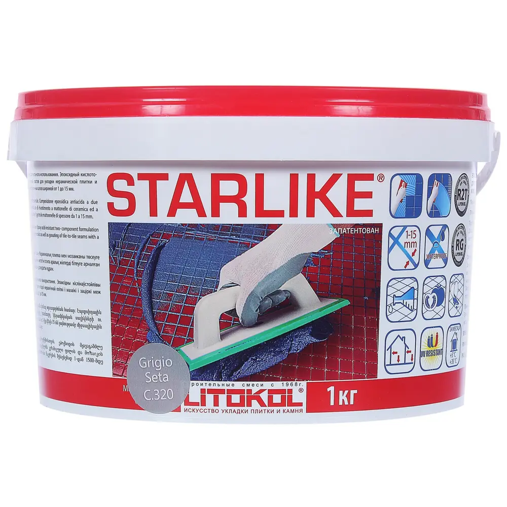 Затирка эпоксидная Starlike C.320, 1 кг, цвет серый шёлк Litokol Без серии STLM-2194837 - Вид №1