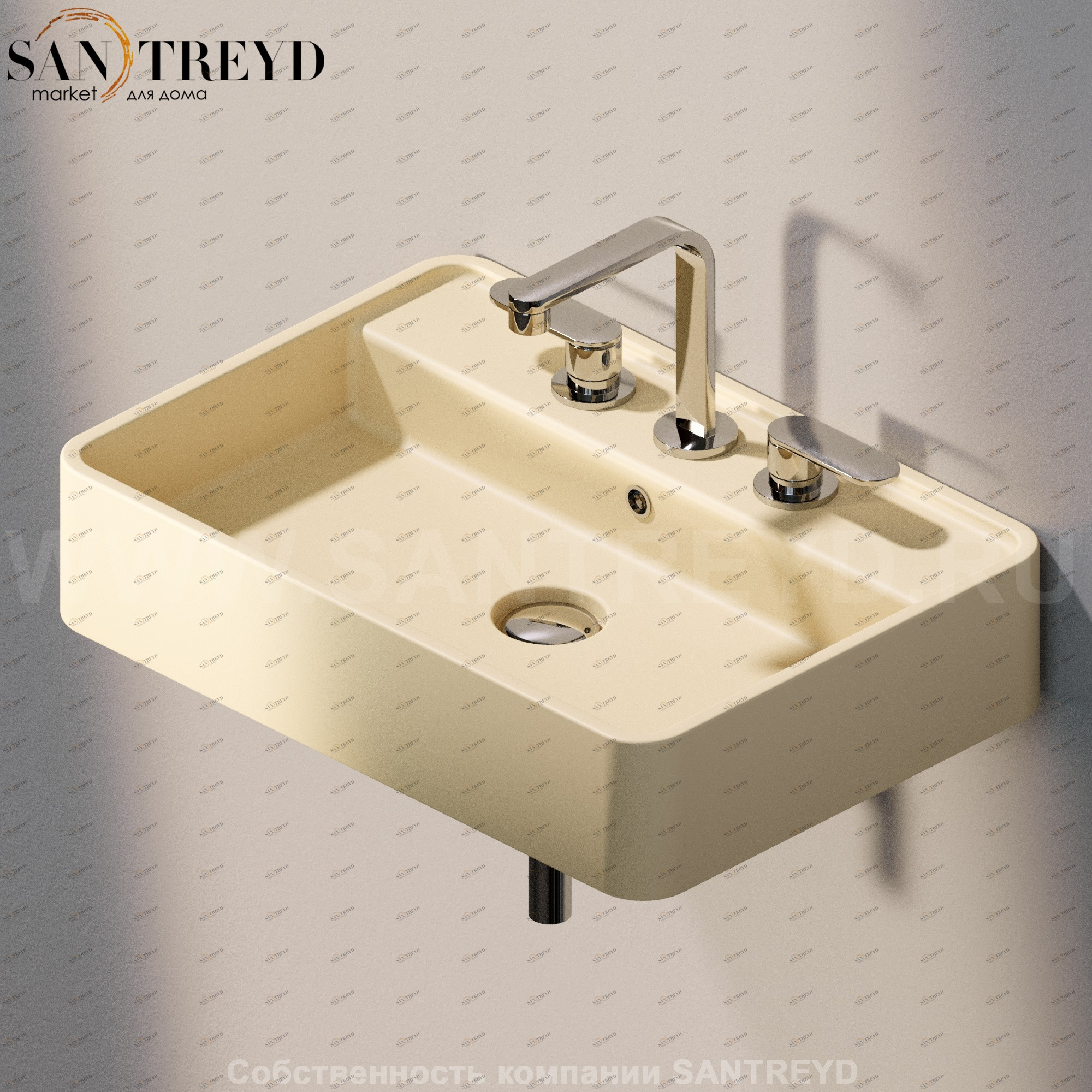 MW60S1019 Подвесная раковина настенная прямоугольная Ceramica Flaminia Miniwash бежевая