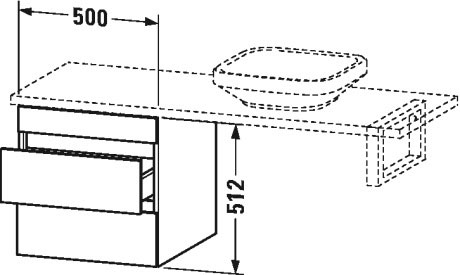 DS533704949 DuraStyle Шкафчик для консоли Графит матовый, декор Duravit - Вид №1