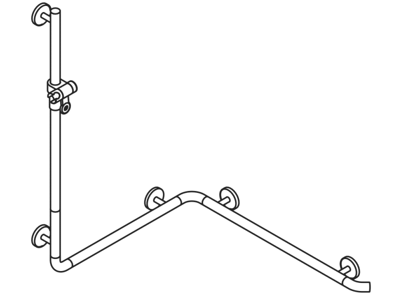 950.35.23091 Поручень для душа с держателем для душа HEWI Greifen  - Вид №4