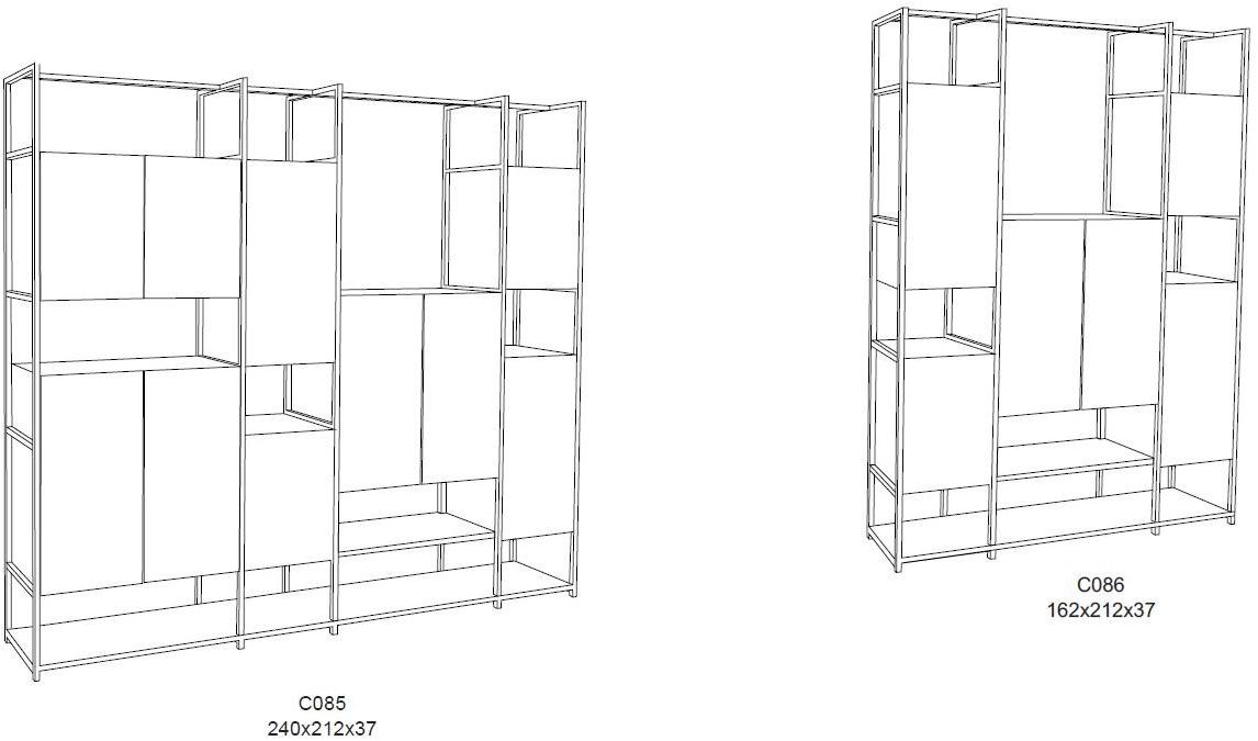 Recor Home Открытый книжный шкаф из меламина Chicago C085 - Вид №2