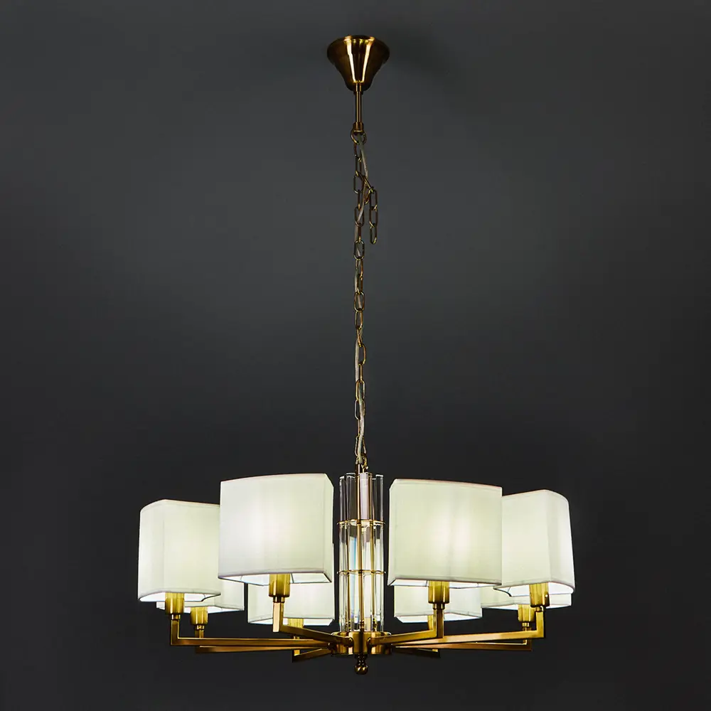 Люстра подвесная Metropolitan 8 ламп 24 м² цвет белый/золотой Maytoni STLM-2064448 - Вид №1