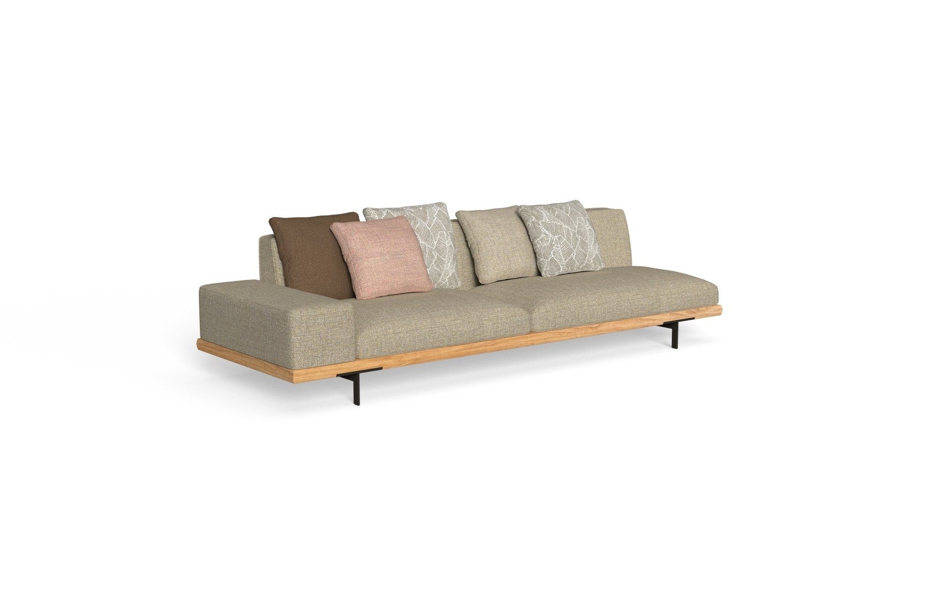 4-местный садовый диван Accoya из ткани и дерева Talenti Allure ARCH-00051286 - Вид №12