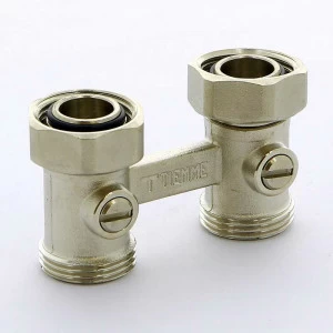 Узел радиаторный прямой со встроенными кранами с разъемным соединением для двухтрубной системы TIEMME 3/4"х3/4"х18