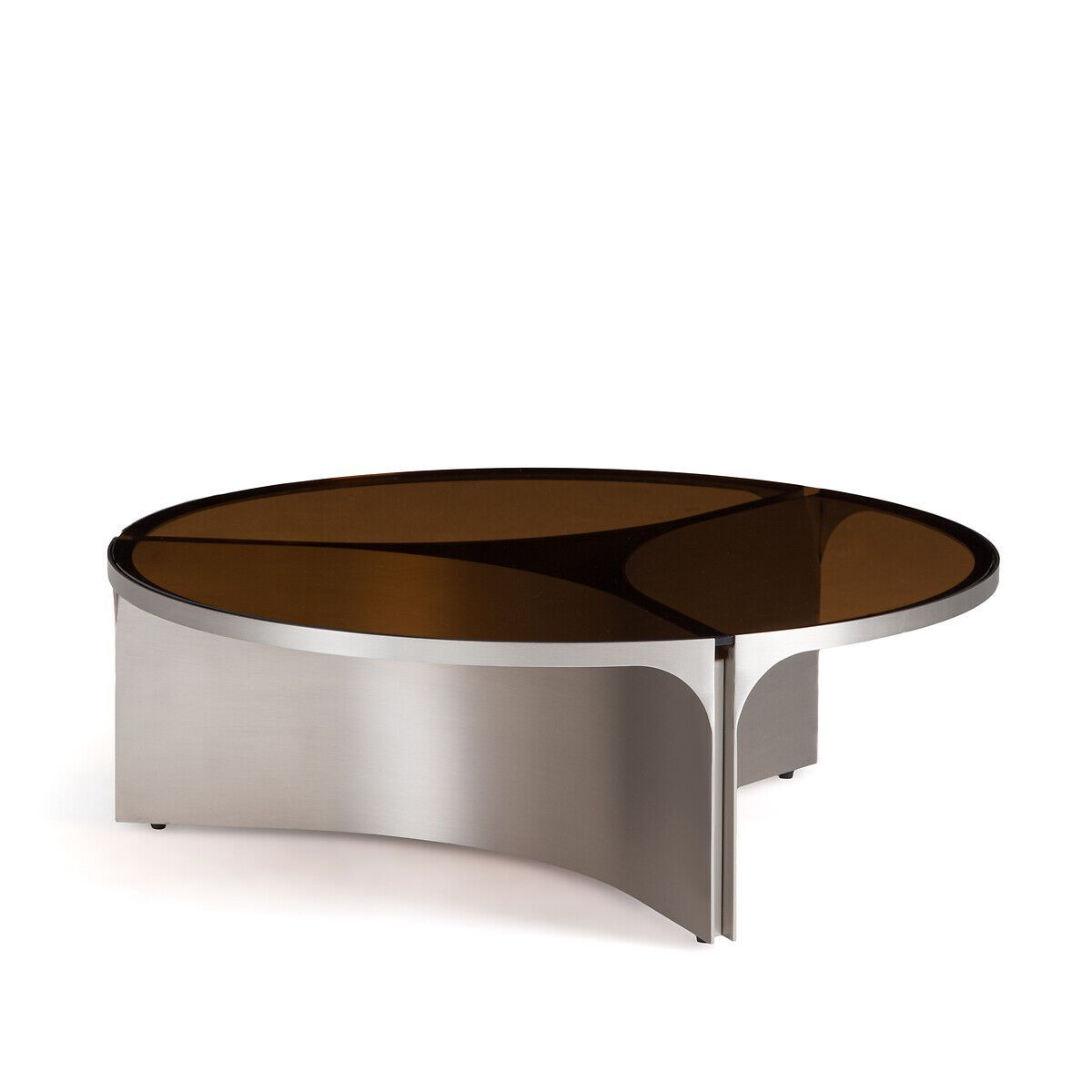 Круглый журнальный столик из нержавеющей стали и стекла AMPM Gira ARCH-00056850