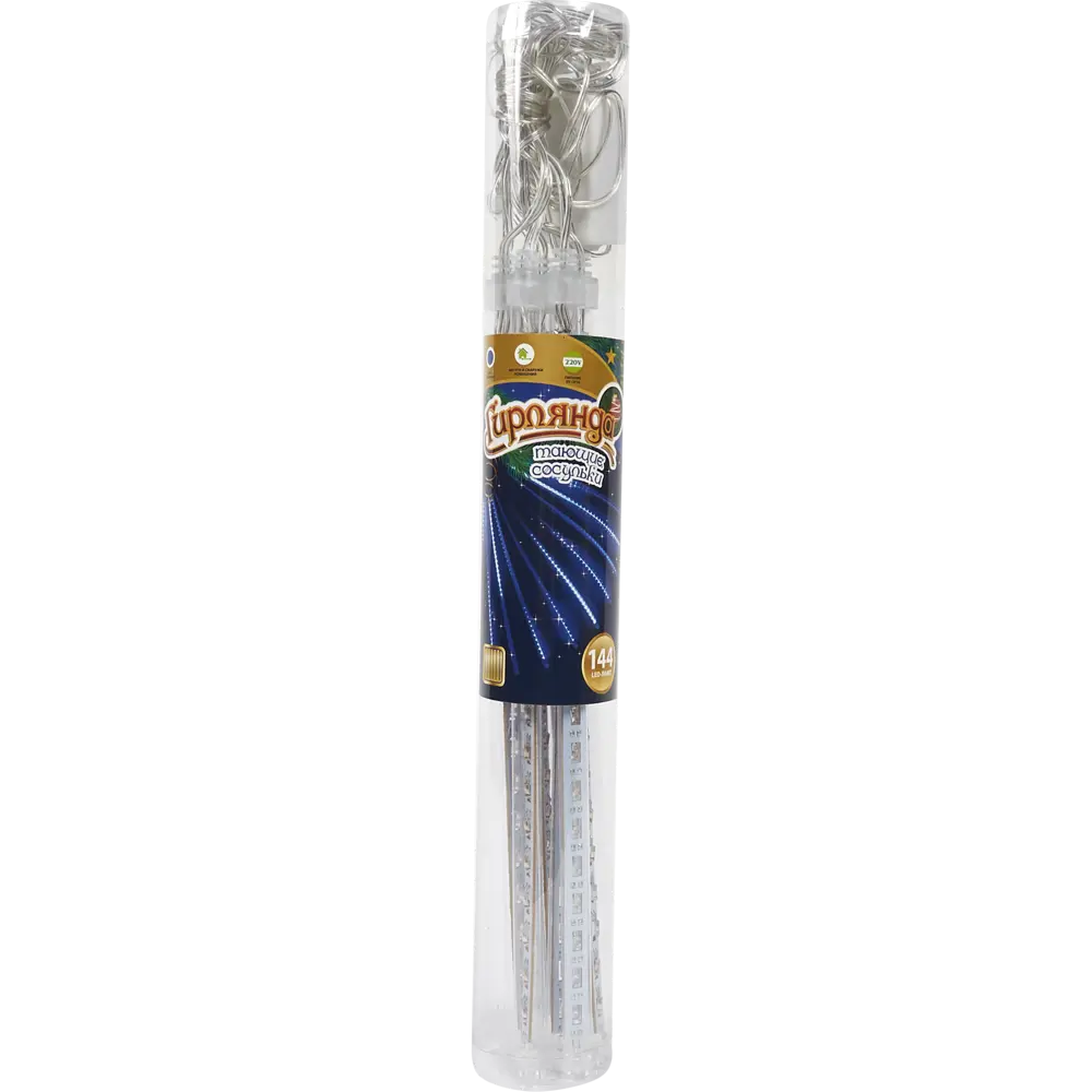 Электрогирлянда комнатная «Сосульки» 2.4 м 144 LED 8 ламп синий Santreyd STLM-2066237 - Вид №2