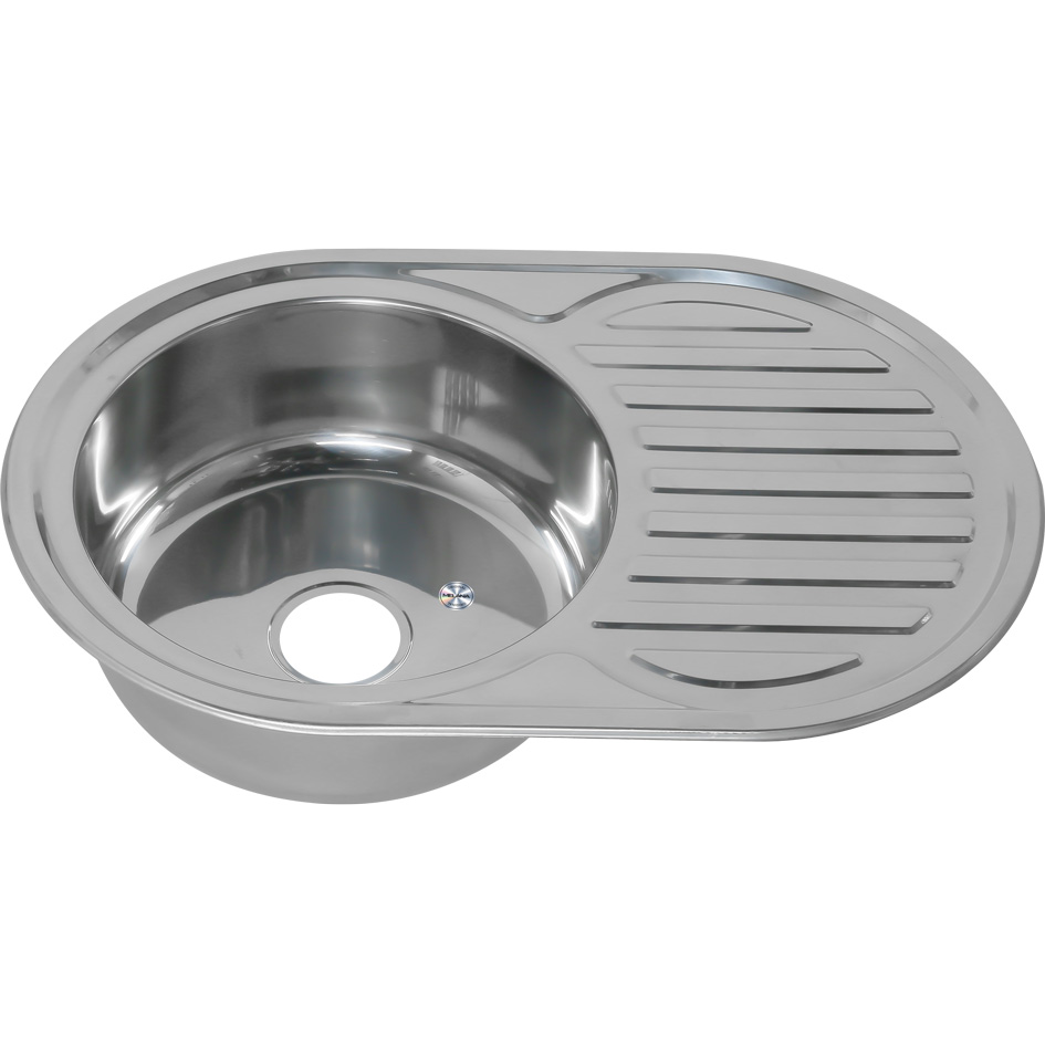 Мойка 7750 U MELANA 0,6/180 врезная овальная с сифоном (124 tb *12) 124 tb (*12)