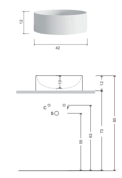 Керамическая круглая столешница Nic мод ARCH-00072752 - Вид №1