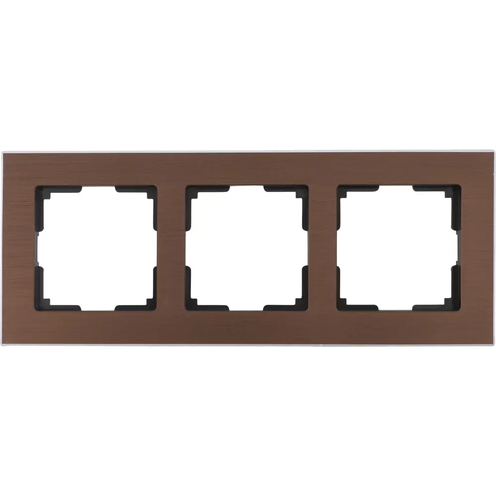 Рамка для розеток и выключателей Werkel Aluminium 3 поста, цвет коричневый STLM-2055203