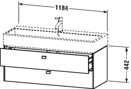 BR415702222 Brioso Тумбочка подвесная Белый глянцевый декор Duravit - Вид №1