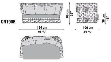 B&B Italia Outdoor 3-х местный полиэтиленовый диван Canasta sun-id-1417539 - Вид №4