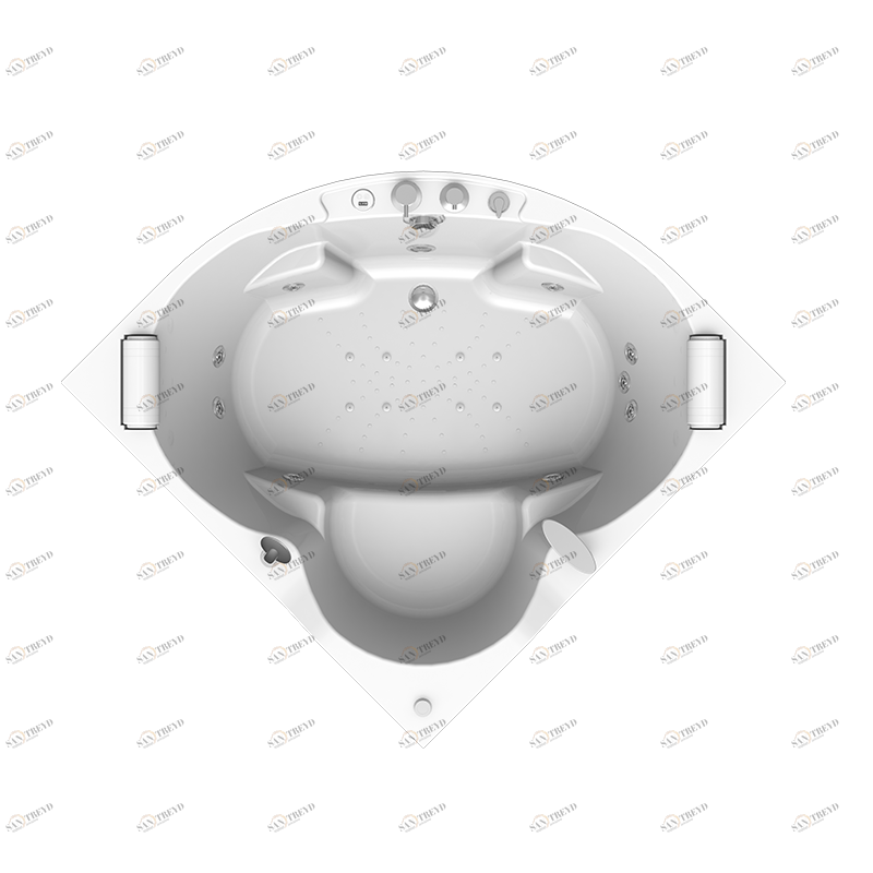 Гидромассаж "Лечебный Chrome" на ванну Сорренто 140х140 (двигатель 900 Вт, джет Джереми - 9 шт.) Radomir 1-65-2-0-2-038