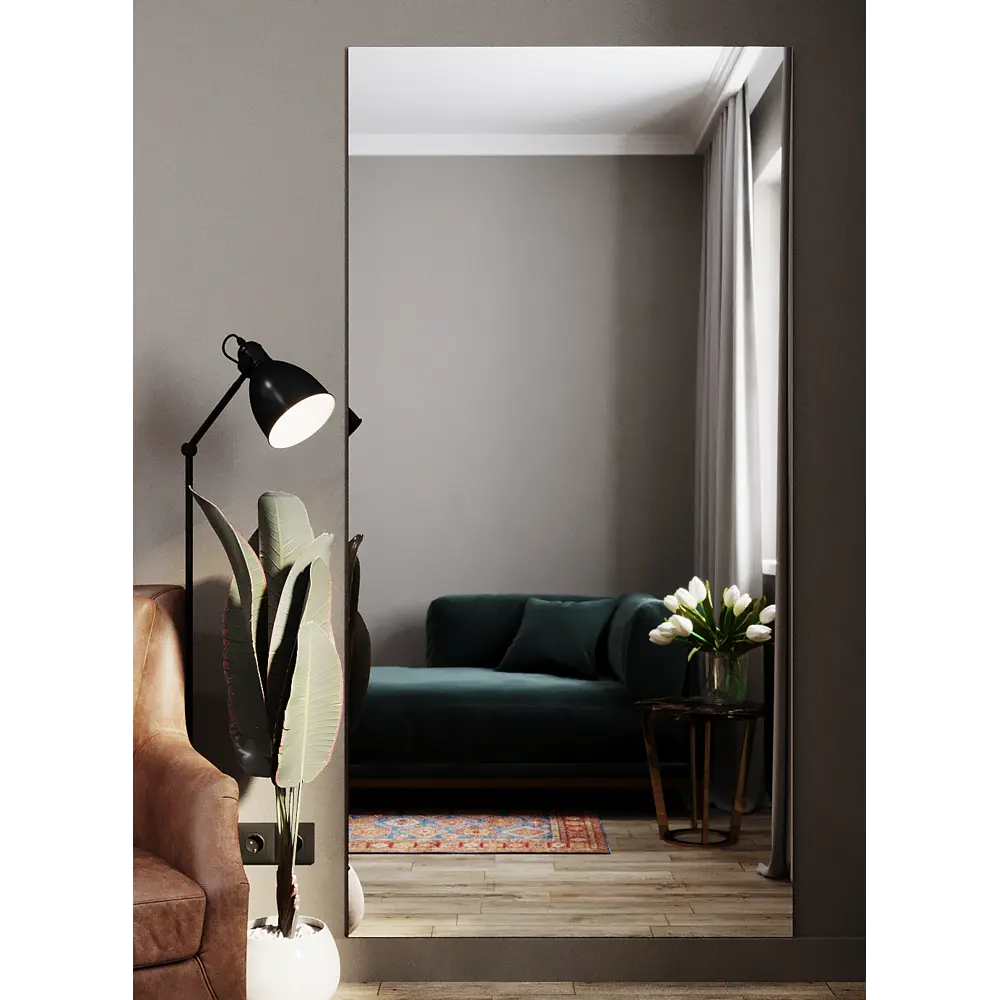 Зеркало для ванной Omega Glass 100x200 см прямоугольное Зеркальное полотно STLM-2082108