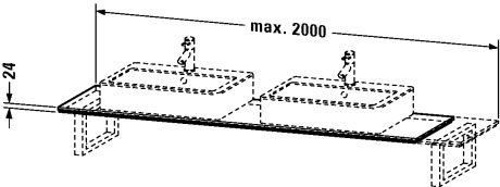 XL016C07979 Консоль для накладных раковин и встраиваемых умывальников, для угла слева X-Large #XL016C 480 мм Орех натуральный, декор Duravit - Вид №1