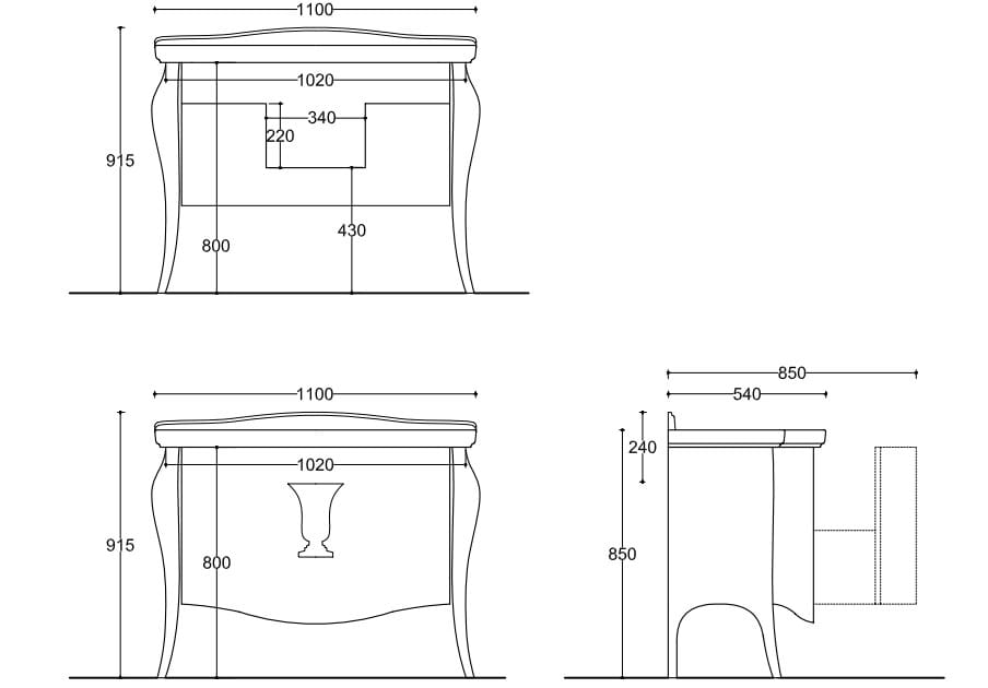 МДФ умывальник с ящиками Galassia ETHOS ARCH-00035240 - Вид №3