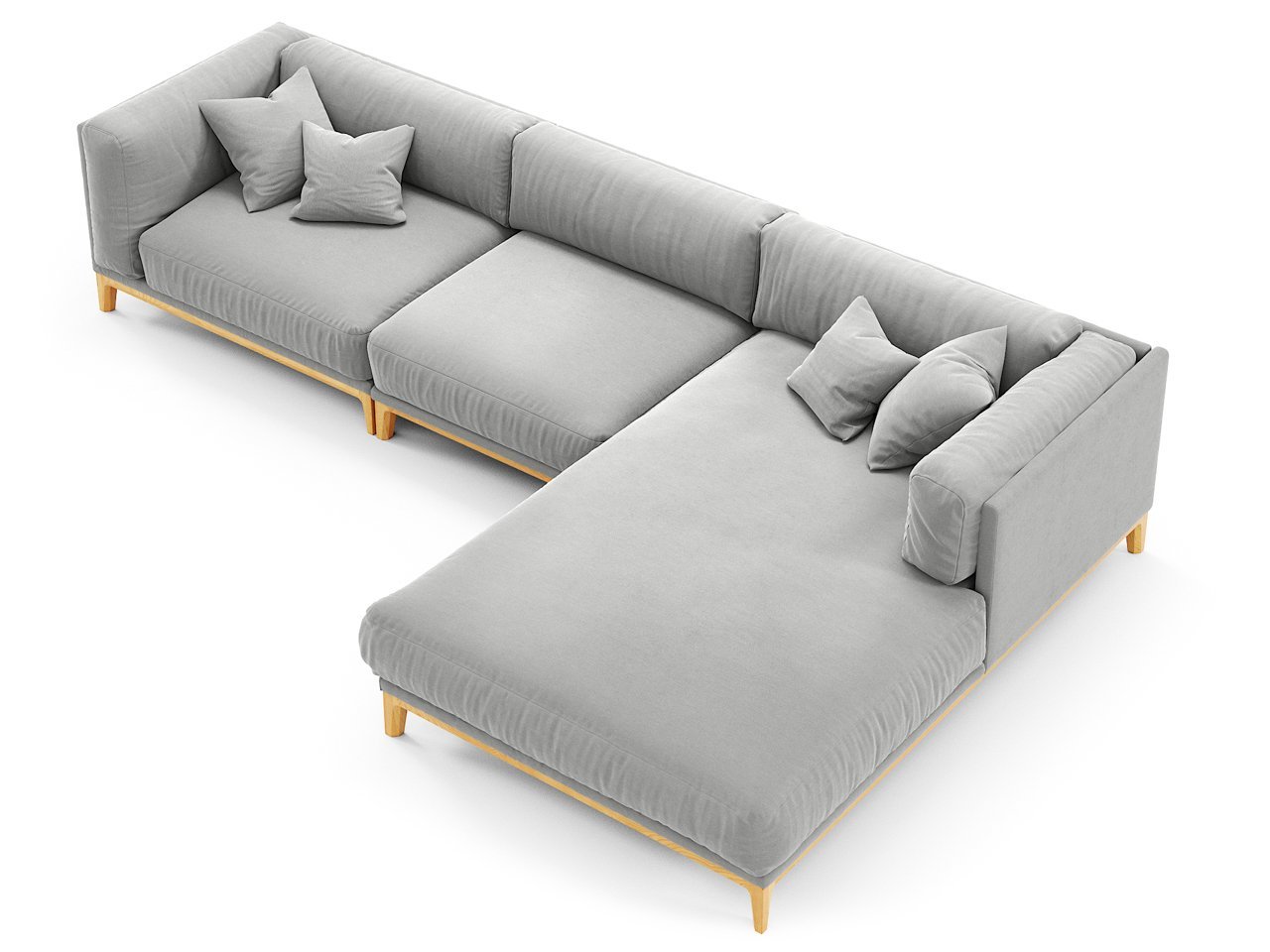Диван Case угловой серый на светлых ножках THE IDEA ДИЗАЙНЕРСКИЕ 210535 Серый  - Вид №2