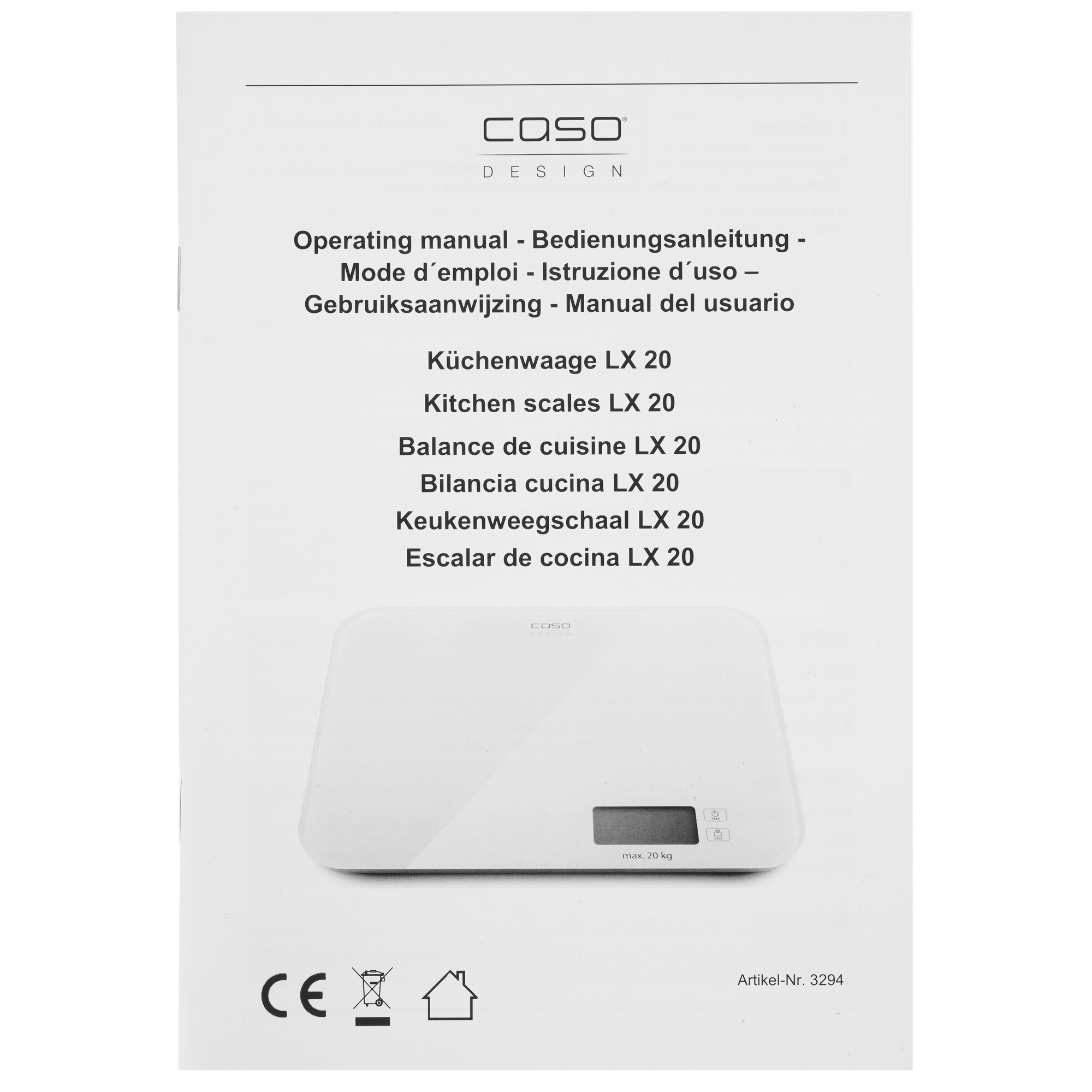 9908375 Кухонные весы CASO LX 20 белый STDN-0047424 - Вид №4