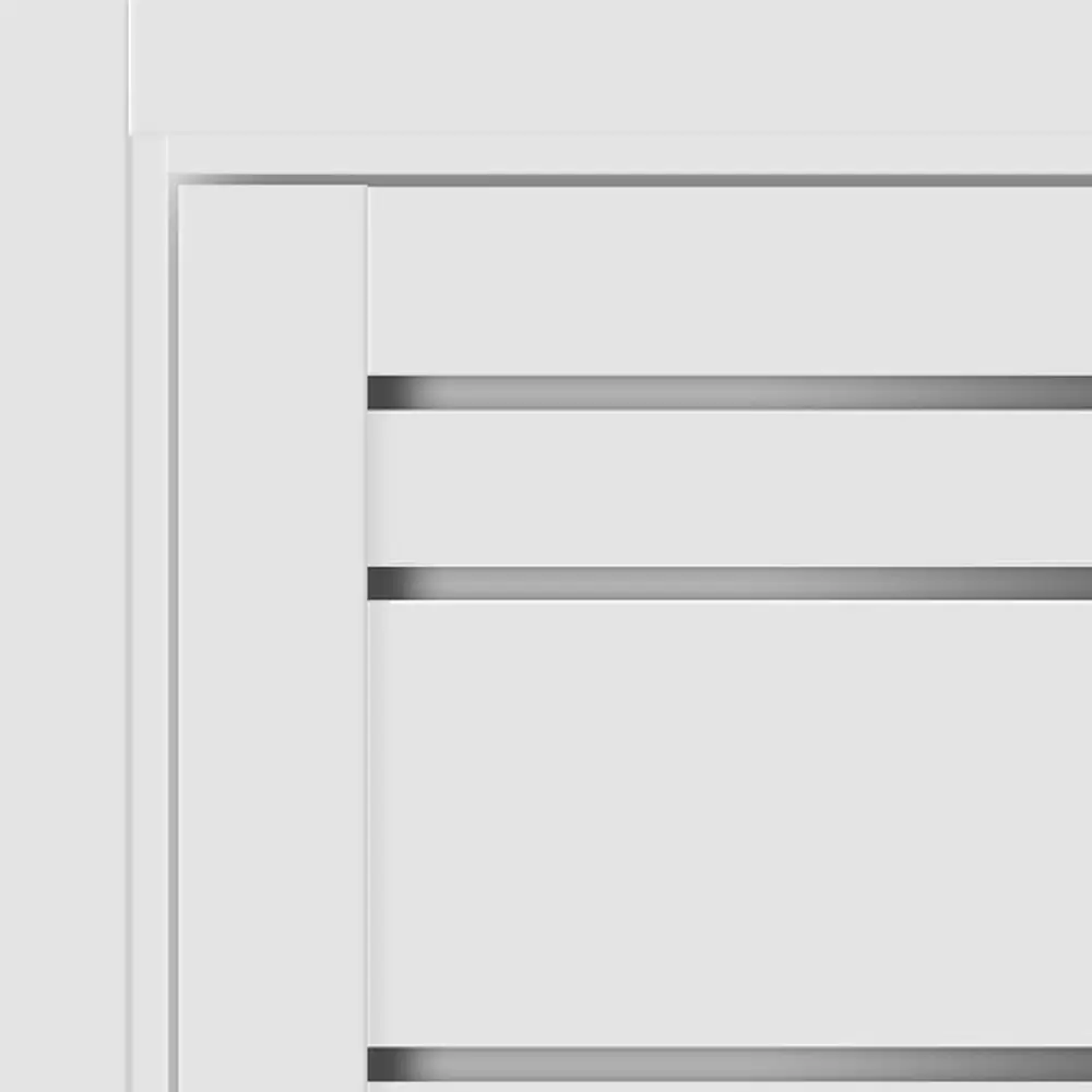 Дверь межкомнатная со стеклом Паудер 60x200 см Hardflex цвет белый с замком и петлями KREAFORTA STLM-2040460 - Вид №1