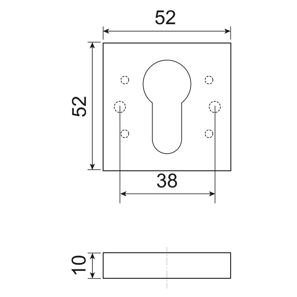 Накладка на замочную скважину Armex DP-C-110 52x52 мм цвет черный STLM-2099241 - Вид №4