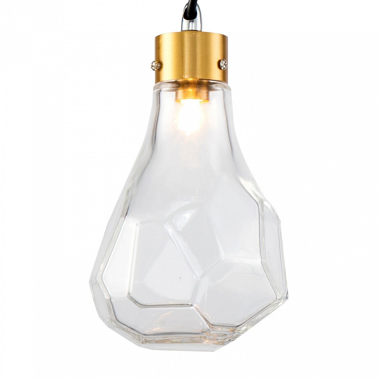 Светильник подвесной 20х13 см прозрачный Delight Collection KR1197P-1 brass/clear DELIGHT COLLECTION ДИЗАЙНЕРСКИЕ 00-3882356 Золото;прозрачный  - Вид №1