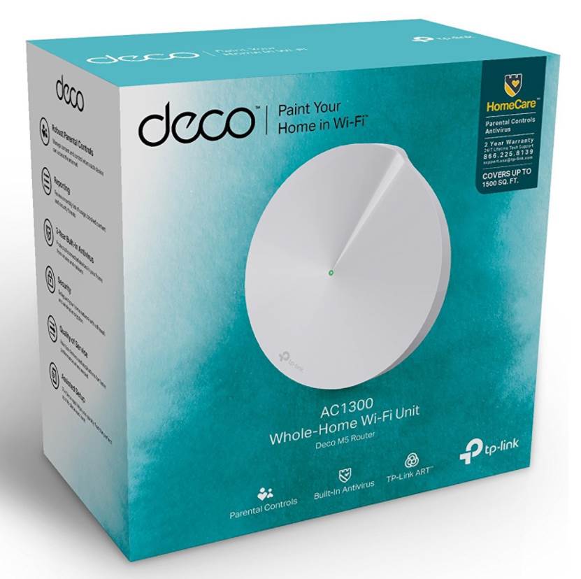Deco M5(1-pack) Ac1300 whole-home wi-fi unit, qualcomm, dual-band, 802.11ac/a/b/g/n, bluetooth 4.2, 2 gigabit ethernet ports, 1 usb type-c port, 4 internal antennas TP-Link Santreyd  - Вид №2