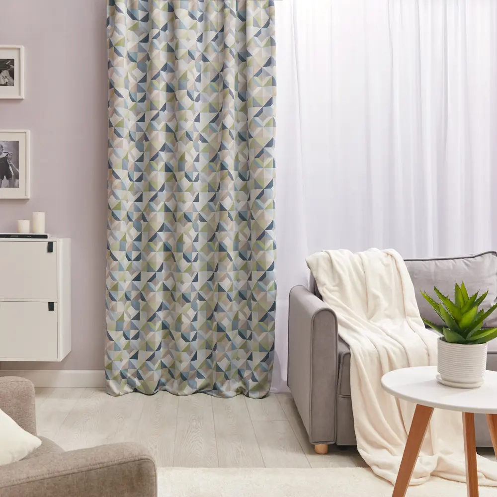 Штора на ленте блэкаут Баухауз 145x260 см цвет бежевый 82406711 STLM-2170042 SEASONS 