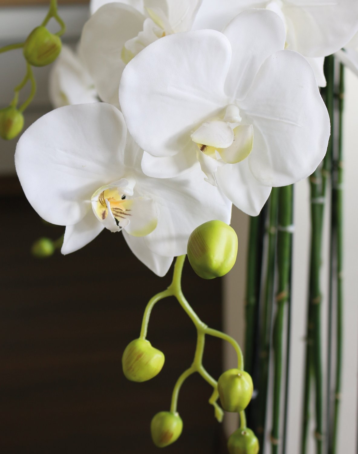 2860 777 a3 Пластиковая орхидея Phalaenopsis с 'почвой', 9-кратная, 120 см, real touch, белая H-andreas  - Вид №8
