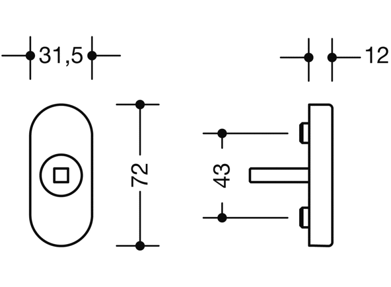 326.20XAL шип розетка HEWI Beschläge für Fenster  - Вид №1