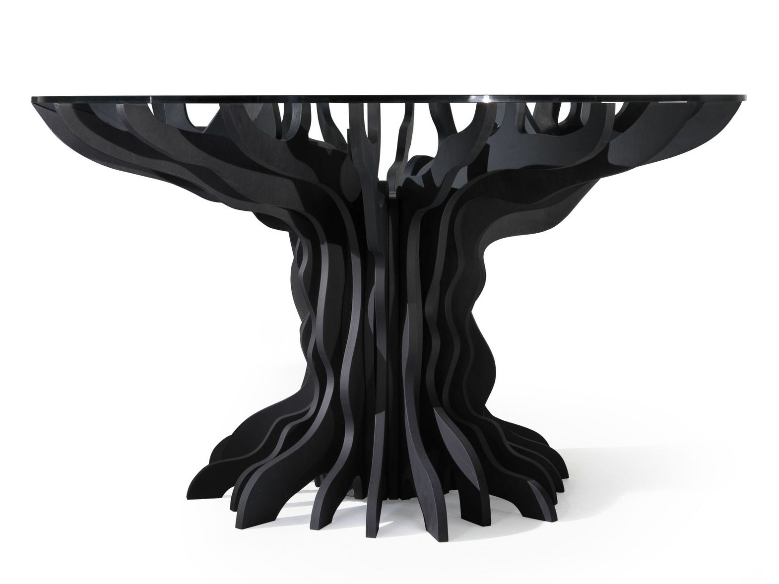 Круглый стол из березы и хрусталя ALBEDO ARCH-00080116 - Вид №1