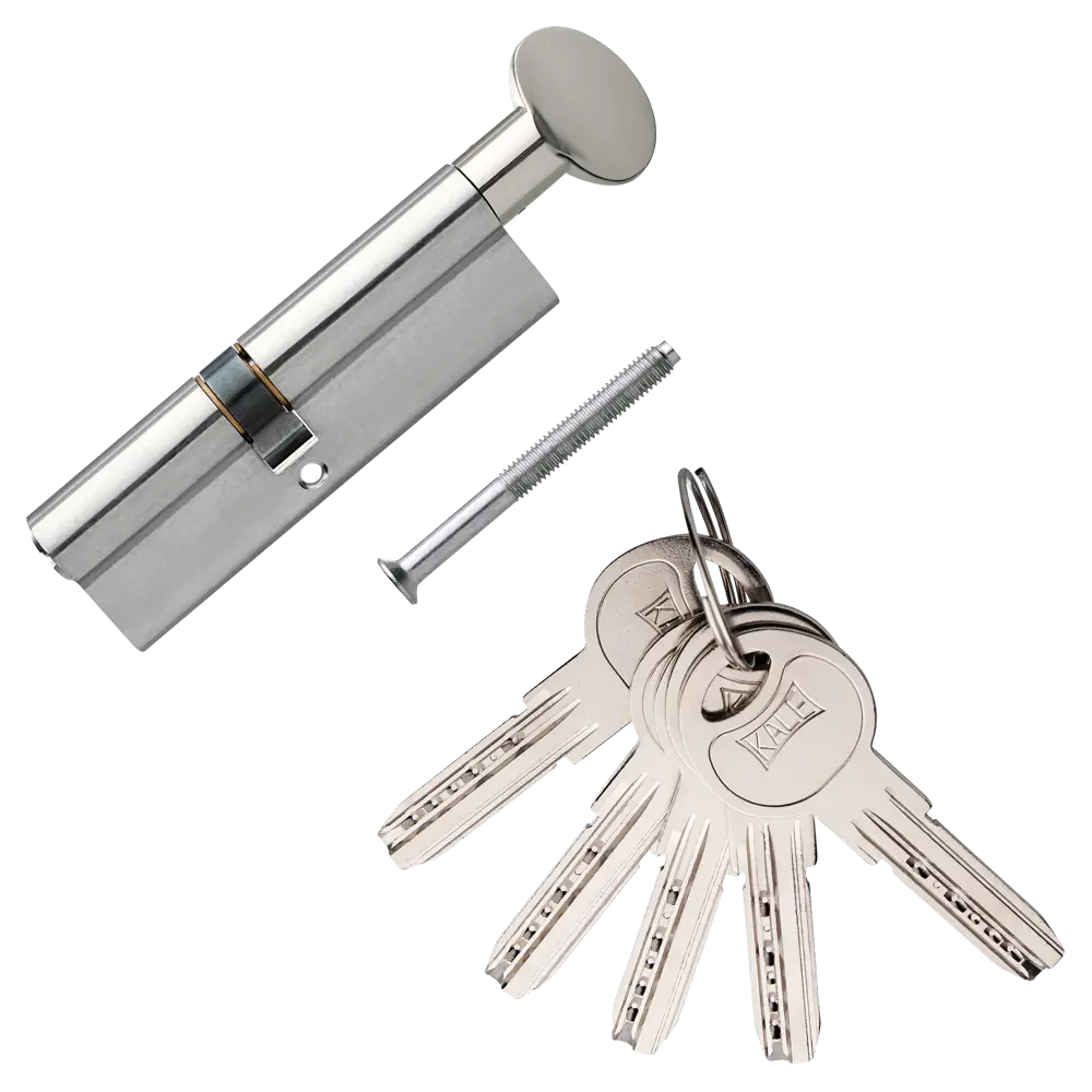 Цилиндр Kale 164SM-100-C-NP, 40х50 мм, ключ/вертушка, цвет никель 82394785 STLM-2001684  - Вид №1