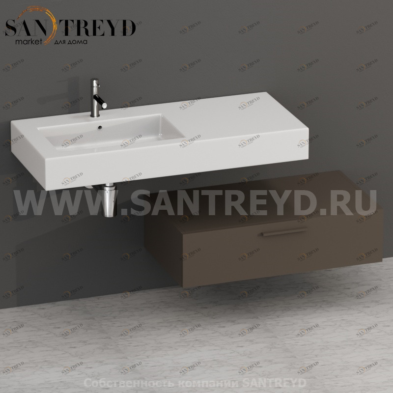 S09024CS2 Тумба с 1 ящиком 90 см коричневая Globo ARREDO WOOD Италия Ceramica Globo