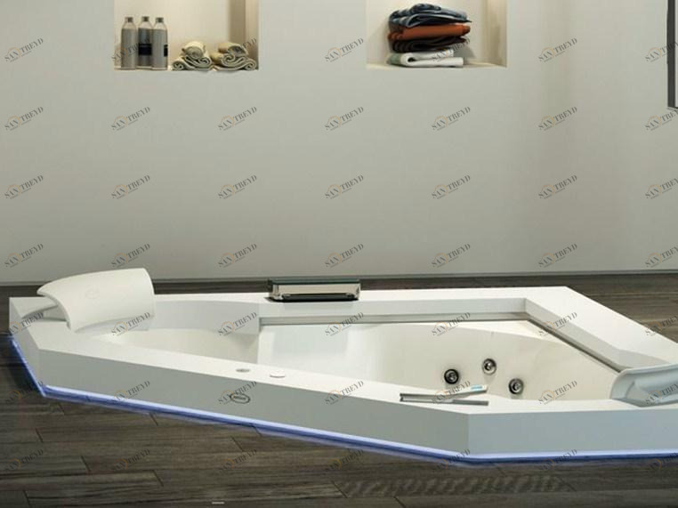 Jacuzzi® 2-х местная угловая гидромассажная ванна из Corian® Aura sun-id-1452090