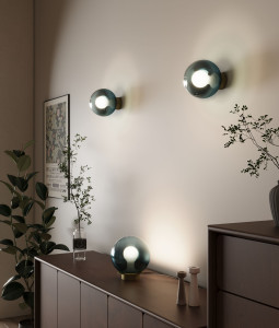 Настольная лампа из дутого стекла