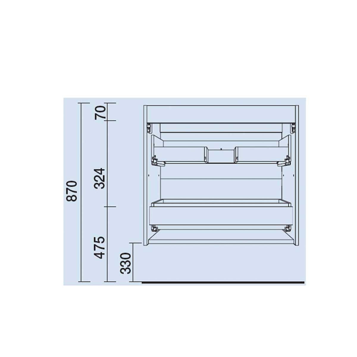23277 SALGAR Мебель для умывальника FUSSION CHROME 1000 SBIANCATO с 2 ящиками 997 x 540 x 450 мм Sbiancato - Вид №4